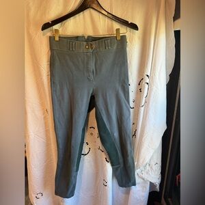 Vintage Cameo Blue Apparel horse riding pants old money leather & cotton Small